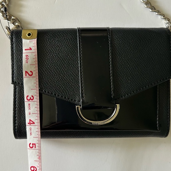Nine West Pretty Little Things Black Faux Leather shoulder Cross Body bag Purse - Picture 4 of 15
